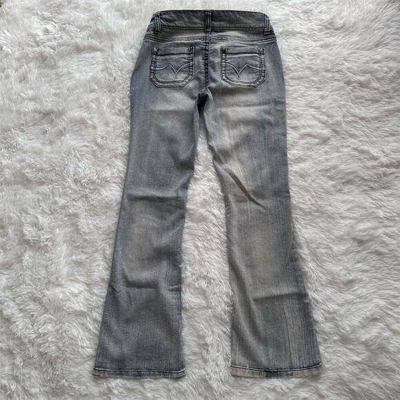 WALLFLOWER Women's Bootcut Jeans Medium Wash Dark Gray Denim Flared Size 28 - Picture 8 of 16